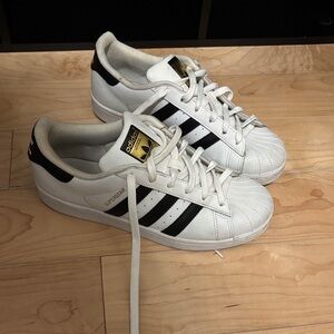 Adidas Superstar White with Black Stripes